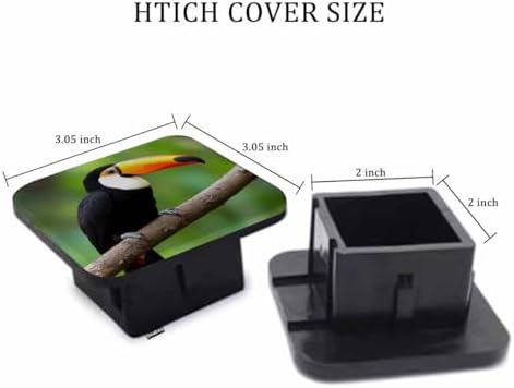2 Inch Toucan Trailer Hitch Cover, Tropical Bird Toucan Tree Branch Hitch Cover - Image 2