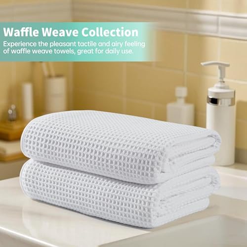 Microfiber Waffle Bath Towels, 4 Pieces, Fast Drying, Lint Free 430 GSM - Image 6