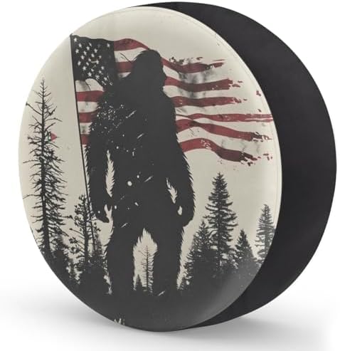 Rv Spare Tire Cover Wheel Bigfoot Mountain American Flag Tire Covers Wheel - Image 2