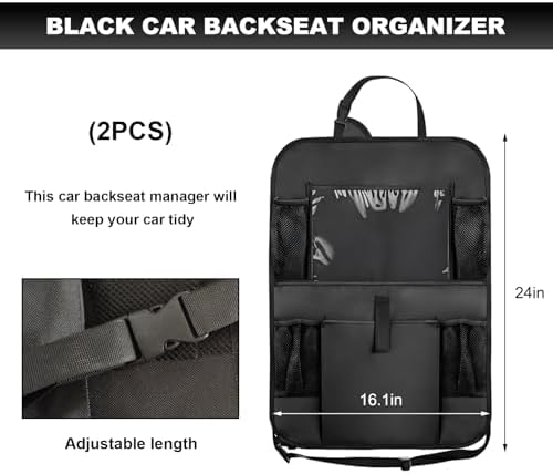 2PCS Car Backseat Organizer, Oxford Car Back Seat Protecter Kick Mat - Image 2