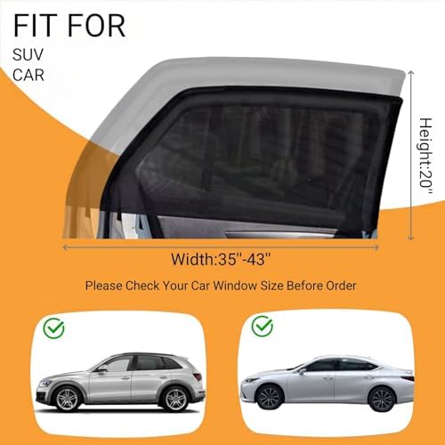 2 Pack Car Window Rear Side Mesh Screen 20"x43" Medium - Image 3