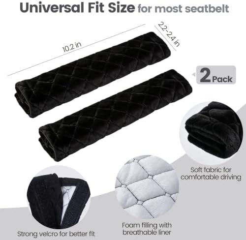 Amooca 2 Pack Seat Belt Covers Soft Shoulder Pad - Image 4