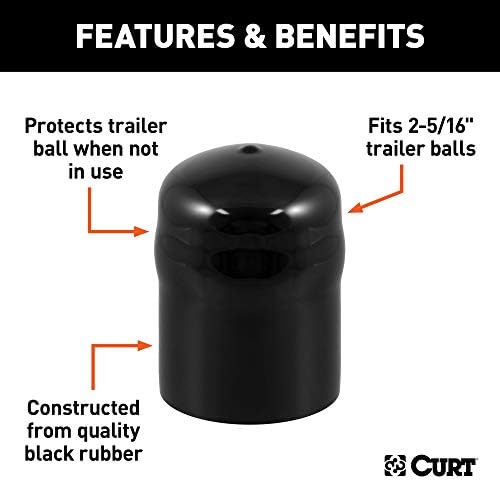 CURT 21810 Black Rubber Trailer Hitch Ball Cover, 2-5/16-Inch Diameter - Image 3