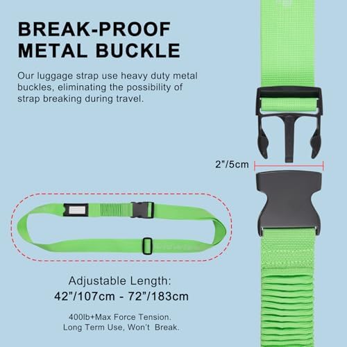 Luggage Straps for Suitcases, Stretchable TSA Approved Suitcase Connector Straps - Image 3