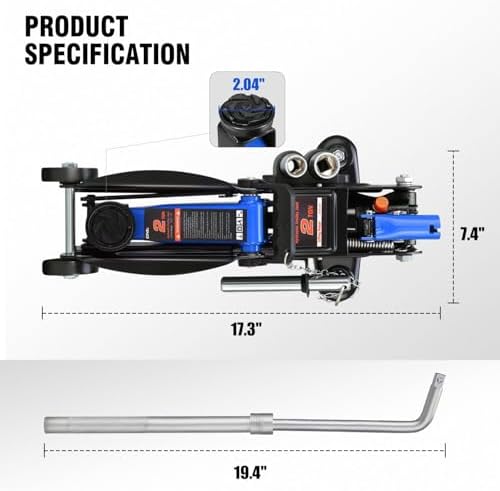 DNA Motoring Floor Jack with Socket and Lock, Low Profile Hydraulic Trolley Jack - Image 4