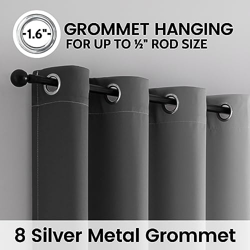 SimpleHome 100% Blackout Ombre Bedroom Curtains Grey and Greyish White - Image 4