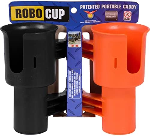ROBOCUP, Patented Clamp On Boat Cup Holder |Multifunction Dual Drink Caddy by RoboCup