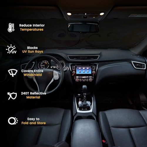 Windshield Sun Shade, Reflective Car Sunshade Blocks Heat, 57 x 31.5 in - Image 6