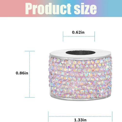 4PCS Crystal Rhinestone Bling Car Headrest Collars, Automotive Magnetic - Image 2