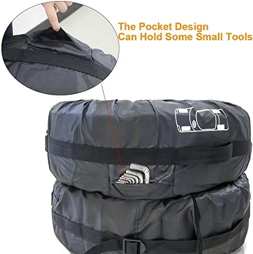 Tire Cover 4pcs Skyour Adjustable Waterproof Seasonal Spare Car Wheel Tire - Image 4