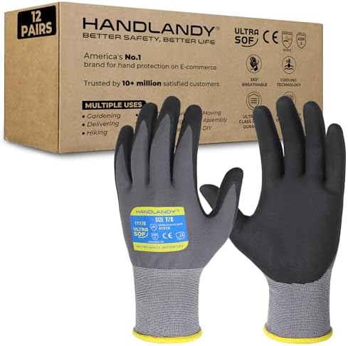 HANDLANDY 6 Pairs Safety Work Gloves by HANDLANDY