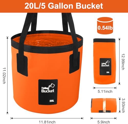 5 Gallon Bucket for Cleaning, Collapsible Mop Bucket Wash Basin Foldable Car - Image 2