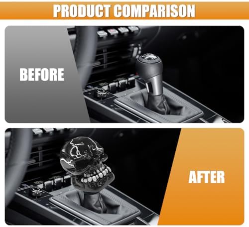 Skull Car Gear Shift Knob, Resin Shifter Lever Handle - Image 4