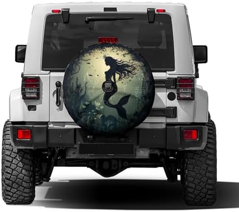 Beautiful Mermaid Silhouette 01 Spare Tire Cover by Foruidea
