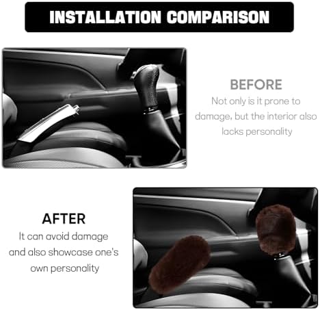 Hovom 2PCS Fluffy Car Gear Shift Knob Cover & Handbrake Cover - Image 6