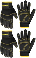 Mens Work Gloves 2 Pairs, Synthetic Leather Mechanic Gloves, Touchscreen by JUMPHIGH