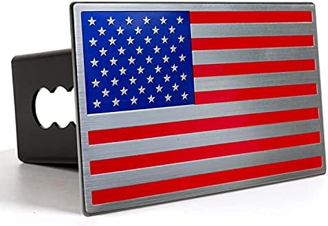 Bonrcea Heavy Duty American Flag Aluminum Trailer Hitch Cover by Bonrcea