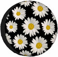 White Daisies Spare Tire Cover Wheel Covers by NOMEDOGYIM