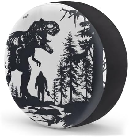 Black Dinosaur Spare Tire Cover Dust-Proof Wheel Protector - Image 2