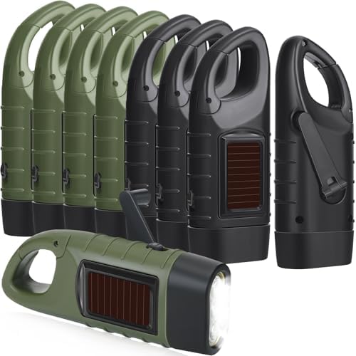 Leelosp 9 Pcs Hand Crank Solar Flashlight Emergency LED by Leelosp
