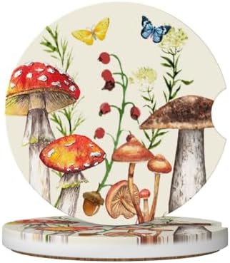 Mushroom Butterfly Car Coasters by Unknown
