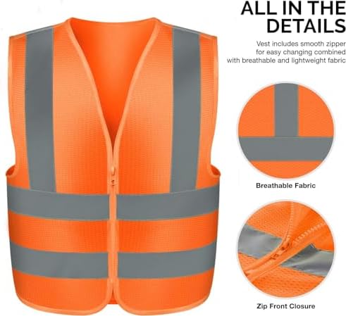Neiko High Visibility Safety Vest, ANSI Class 2, No Pocket - Image 3