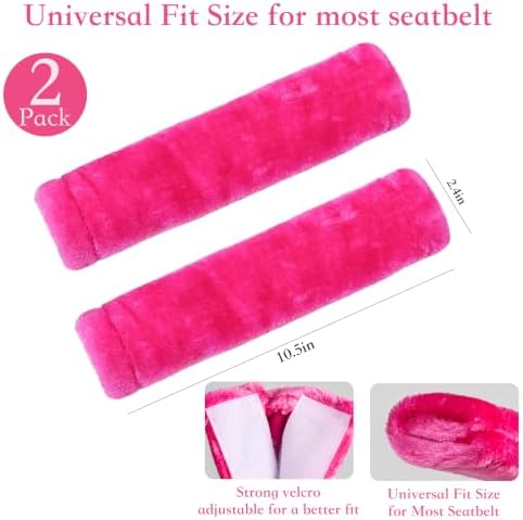 Amooca 2-Pack Soft Furry Universal Seatbelt Cover Car Shoulder Pad - Image 5