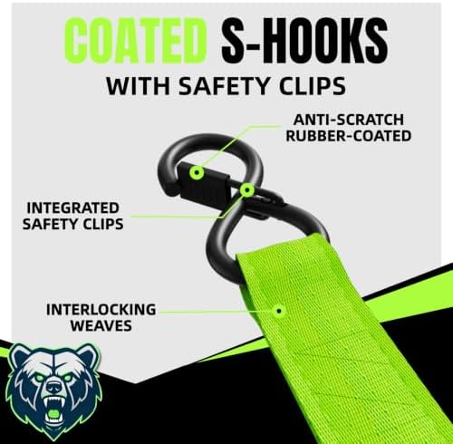 Retractable Ratchet Straps 1 Inch x 12 Feet Heavy Duty Tie Downs, 1760lb Break - Image 5