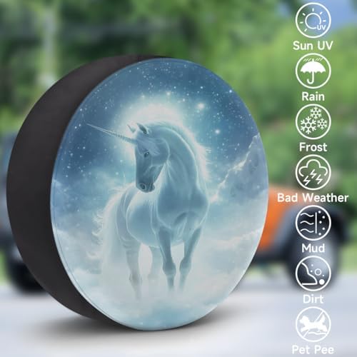 Spare Tire Cover for RV Trailer, Unicorn Waterproof Sun Leather Wheel Cover - Image 3