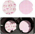 Car Cup Coasters 2-in-1 Style Set, 2.6-Inch Bow-Shaped/Checkered Cup Holder by VKQTS