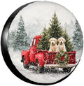 Christmas Red Truck Puppies Spare Tire Cover Universal by Unknown