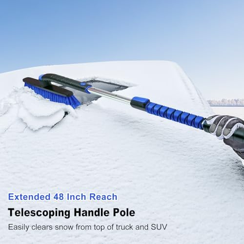 HEEYA 48 Inch Long Snow Brush for SUV, Ice Scraper and Brush - Image 2