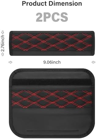 2PCS Car Seat Belt Cover Pads, Leather Seatbelt Covers Protect Shoulder and - Image 2