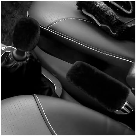 2PCS Fluffy Car Gear Shift Knob & Handbrake Cover, Comfortable Plush Shifter by XJVSS