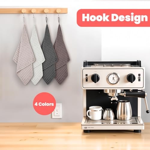 4Pack Waffle Weave Microfiber Towel, 12×12" Coffee Bar Dish Towels - Image 6