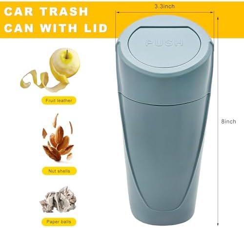 Car Trash Can Bin with Lid, Leakproof Portable Garbage Trash Bin Mini Cup - Image 2