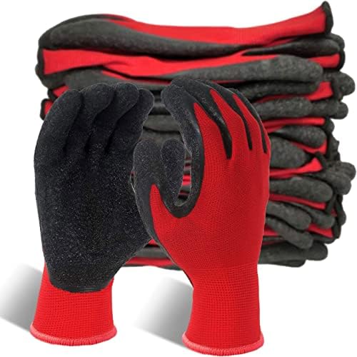 Evridwear Crinkle Latex Rubber Coated Safety Work Gloves by Evridwear