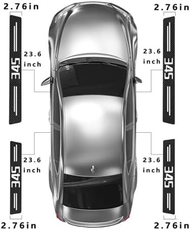 Door Sill Protectors for Dodge Challenger 345, Carbon Fiber Leather Front/Rear - Image 5