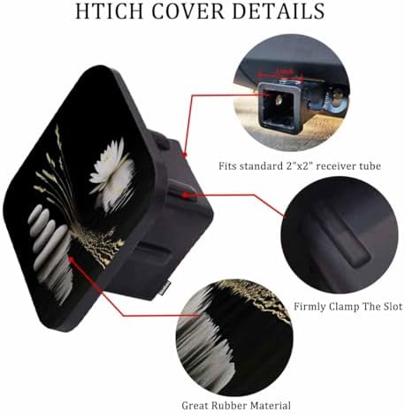 Spa Stones Tow Trailer Hitch Cover Plug Insert, Japanese Spa Stones White Lotus - Image 3
