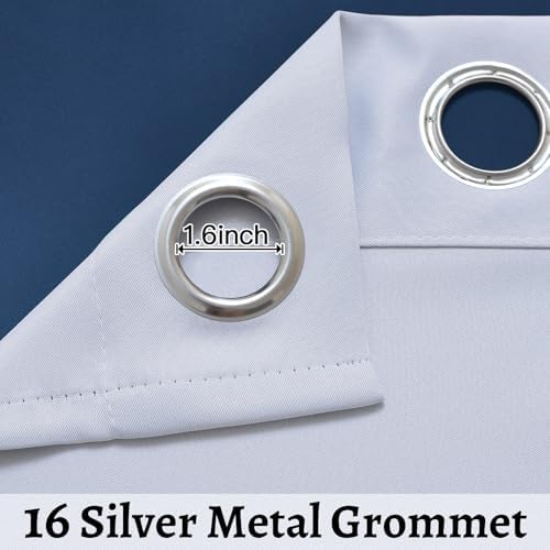 SimpleHome Ombre Gradient Blue White to Gray Curtains - Image 4