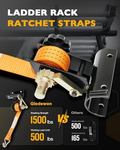 Rack Ratchet Straps, Ladder Rack Straps, Truck/Lumber/Pipe/Roof Rack Straps - Image 2