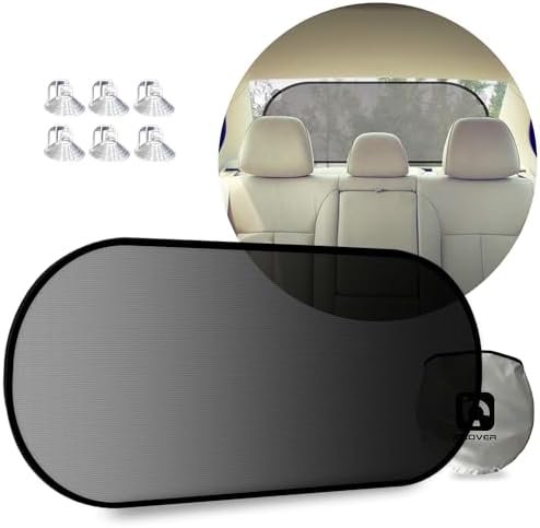 IC ICLOVER Car Sun Shade, Folding Auto Rear Window Sunshade, Suction Cups by ICICLOVER
