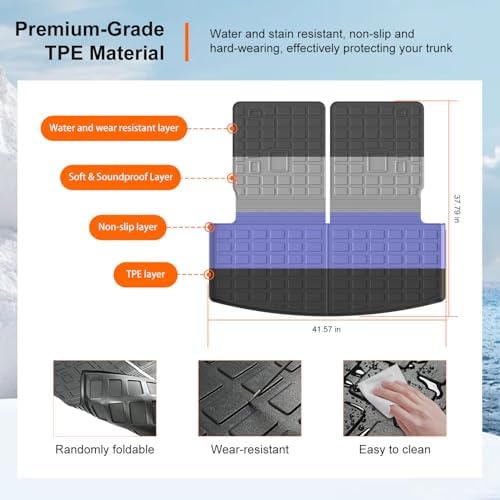 powoq 6&7 Seats Cargo Mat Trunk Mat Compatible - Image 5