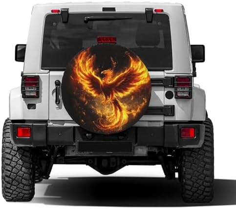 KiuLoam Fire Phoenix Spare Tire Cover Polyester Universal Sunscreen Waterproof - Image 2