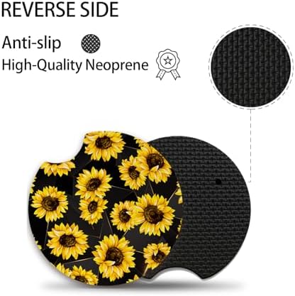 2 Pack 2.75" Sunflowers Coasters Absorbent - Image 3