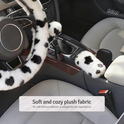Fluffy Steering Wheel Cover 3PCS Set – Plush Fuzzy Fur Steering Wheel Cover - Image 6