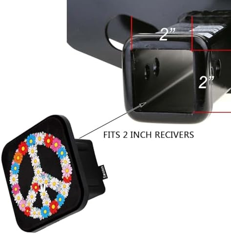 Swono Peace Flower Symbol Trailer Hitch Covers - Image 3