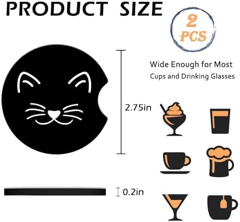 2Pcs Dog Car Coasters, 2.75" Neoprene Rubber Cars Cup Holder Coasters - Image 4