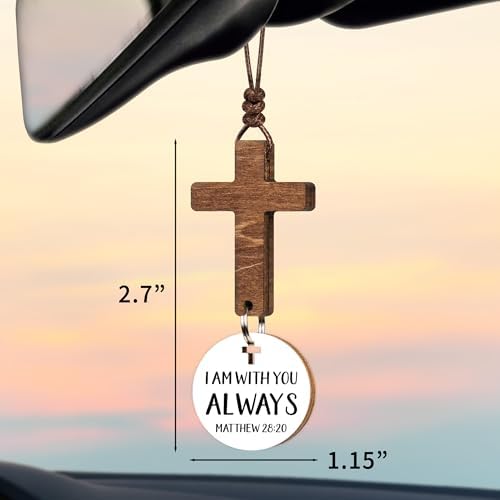 Christian Gifts for Men, Daily Bible Verse Cross for Car Mirror Hanging - Image 2