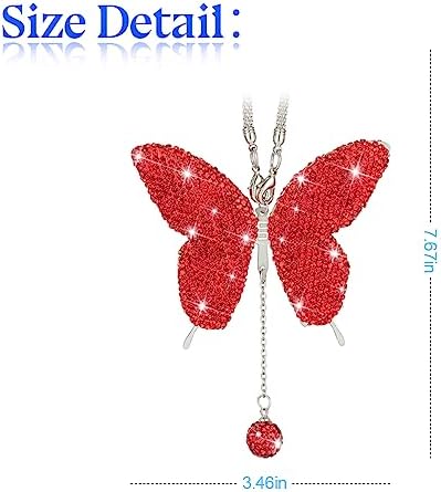 zipelo Rhinestone Butterfly Rearview Mirror Charm - Image 2
